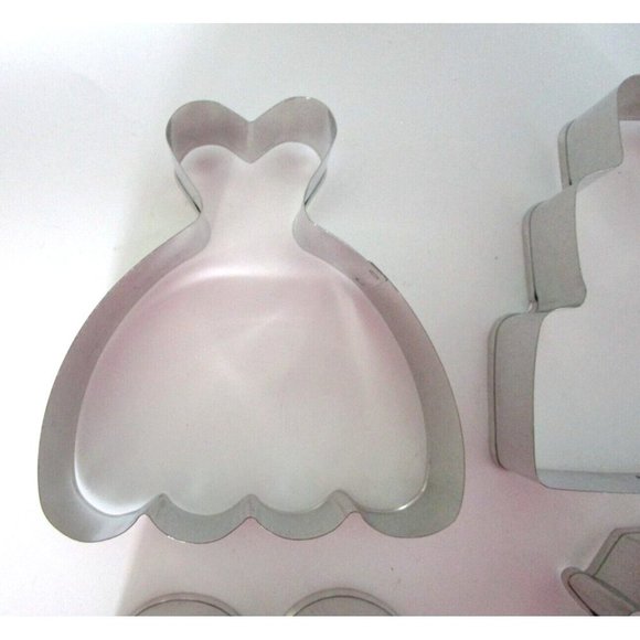 Ann Clark Cookie Cutters - 4 pc Wedding (Dress-Cake-Heart-Diamond Ring) USA New - Picture 10 of 11